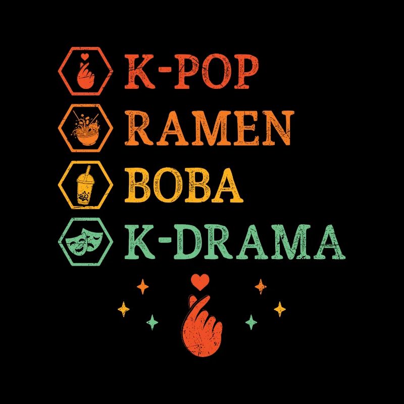 K-pop Ramen Boba K-drama Musique pop coréenne