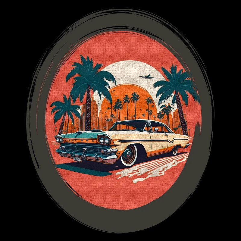 Retro Car and Sunset