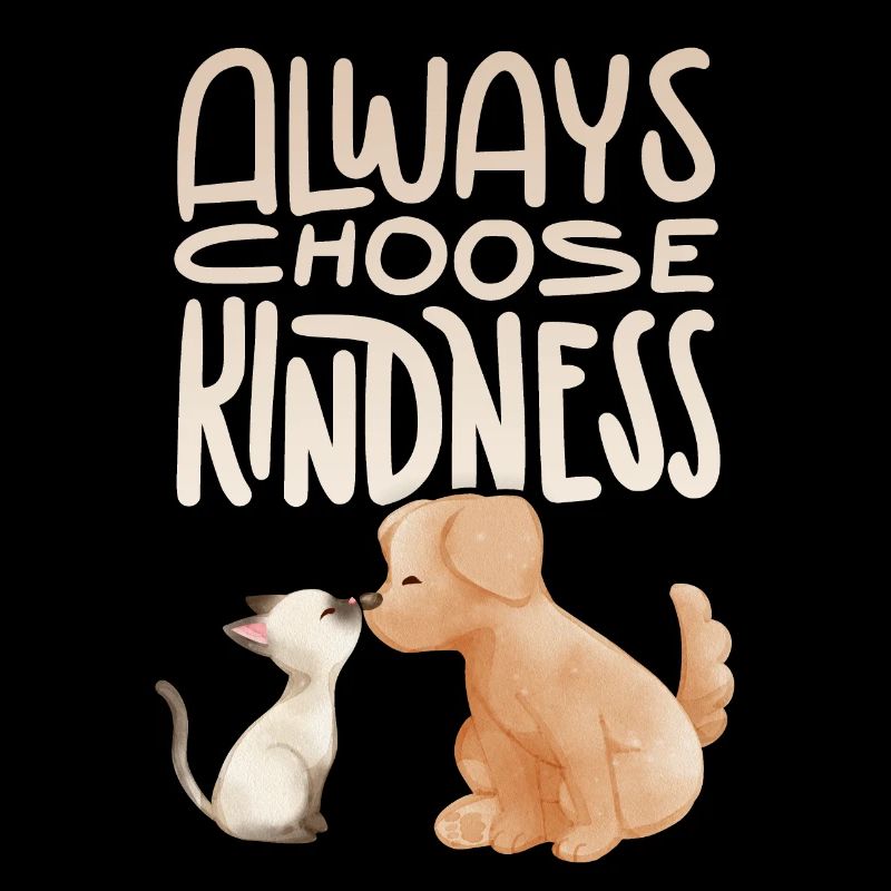 Chien et chat disant, citation de motivation gentillesse
