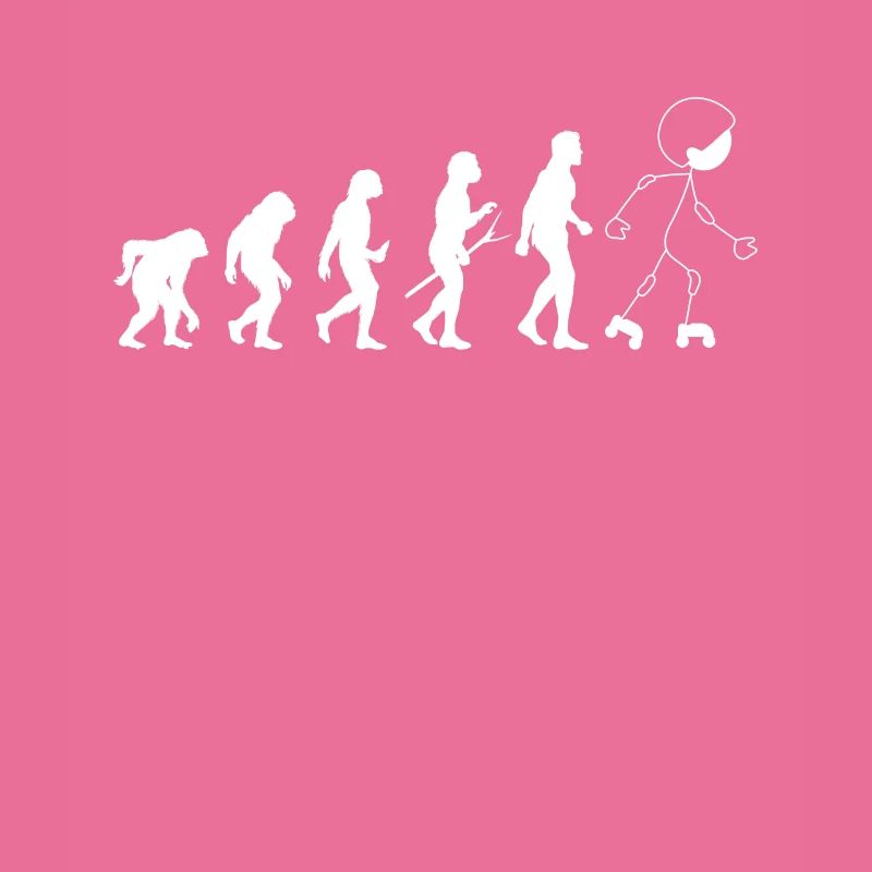 Funny Roller Skating Evolution Roller Skater