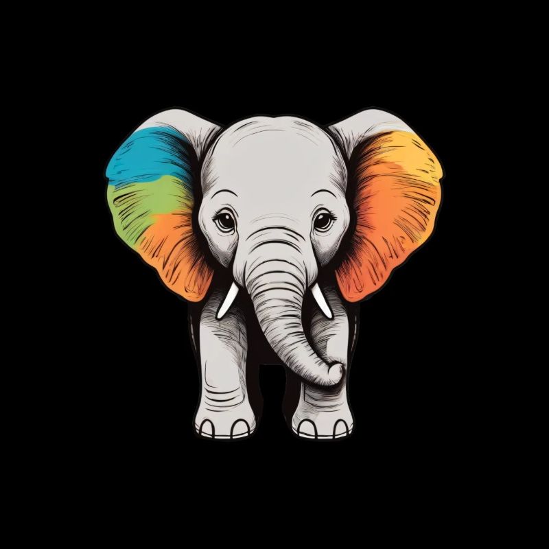 Éléphant Coloré Mignon Éléphant Bébé