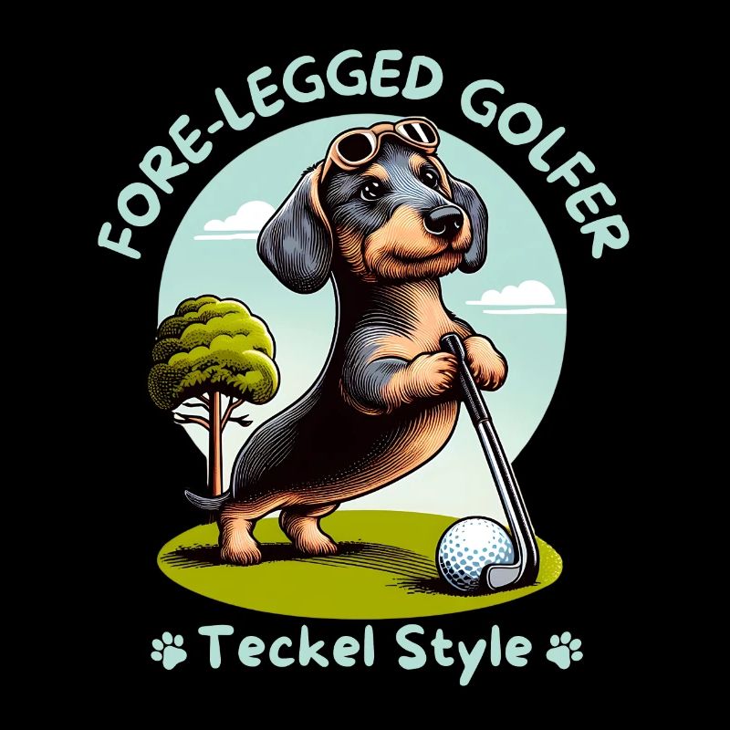 Dackelliebhaber Geschenkidee. Dackel Golfer
