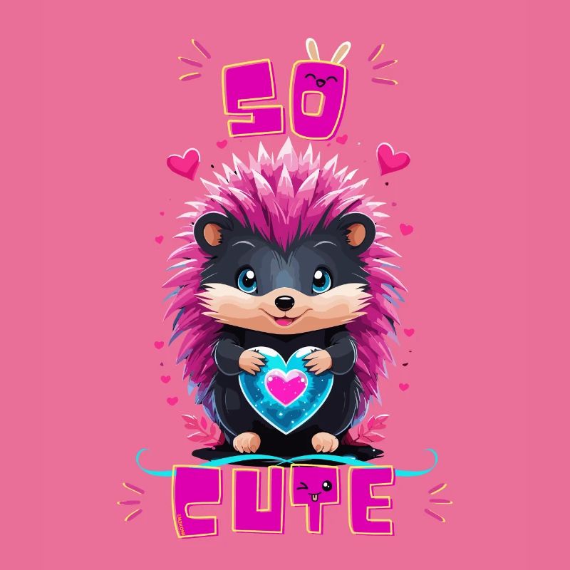 Hérisson cœur bleu - So cute