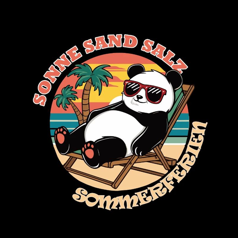 Relaxed Panda Summer Vacation Summer Vacation