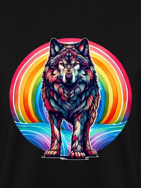 Rainbow Wolf Wolves