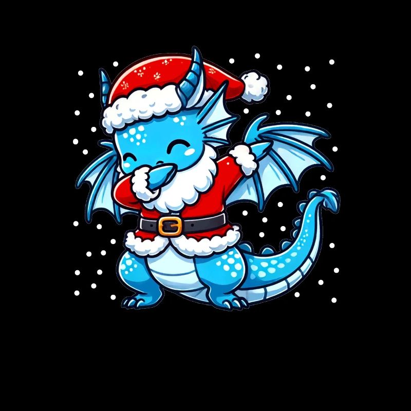 Dragon de Noël Père Noël Drôle de dragon
