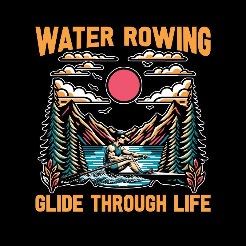 Water Rowing Glide Through Life Boating Canoeing