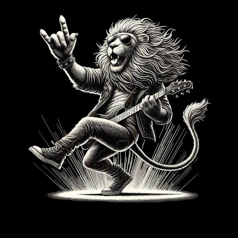 Rockender Löwe – Wild und Laut