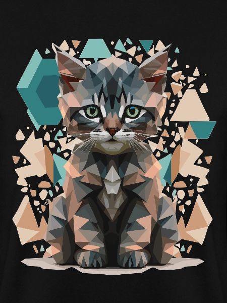 Low-Poly Katzen Kunst