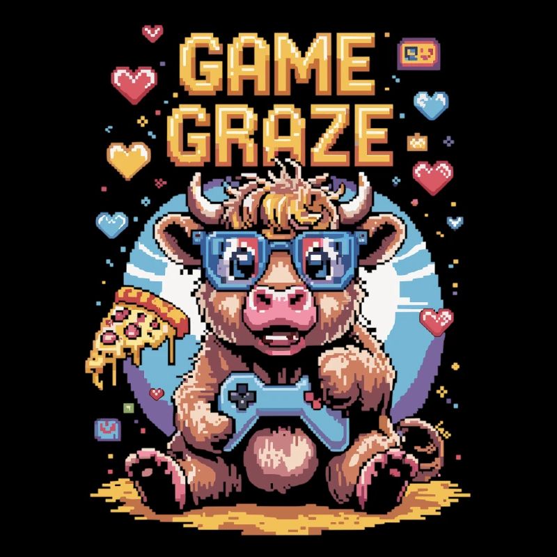 Pixel Gamer Kuh Shirt