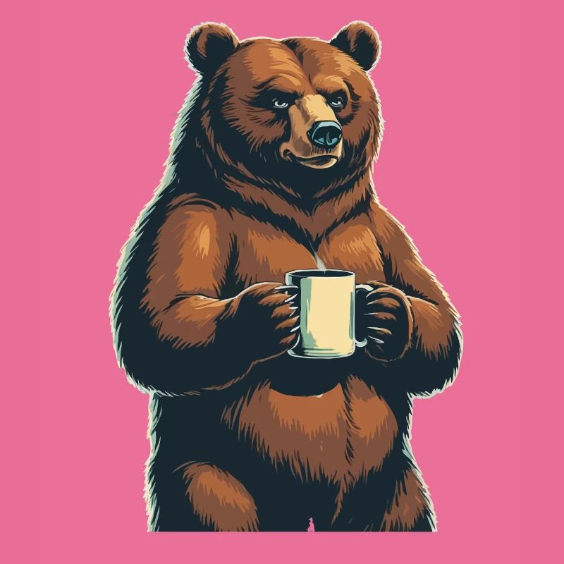 Grimmiger Bär Kaffeetasse Bären Kaffee Müde