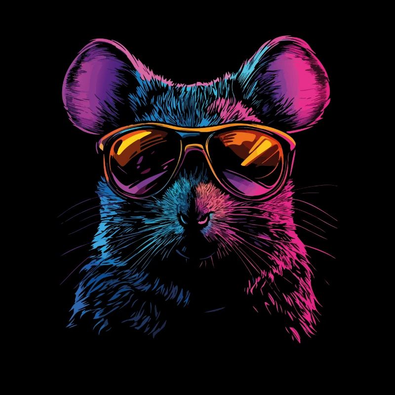 Coole Maus mit Sonnenbrille Regenbogen