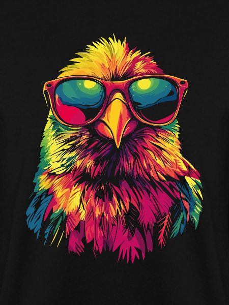 Eagle with sunglasses rainbow