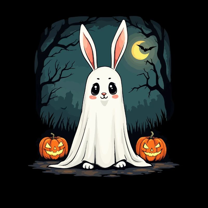 Ghost Bunny Halloween Tee Boohop ! Mignon Ghost Bunn