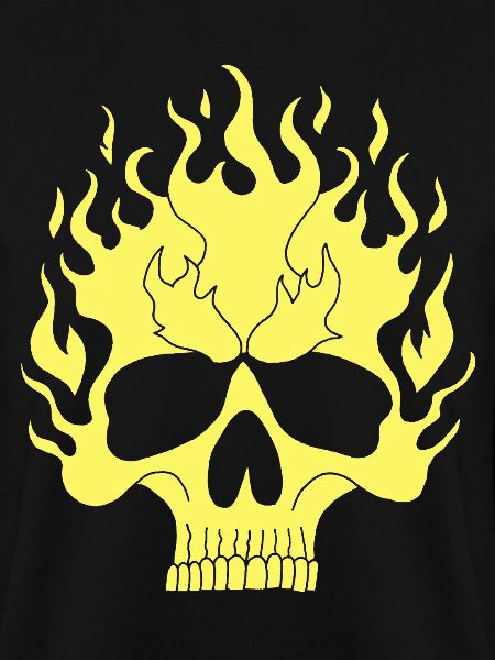Gelber Flammender Schädel