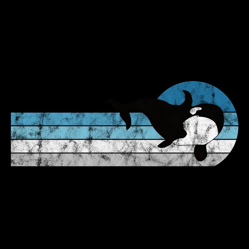 Orca Schwertwal Killerwal Geschenk Retro Wal Ozean