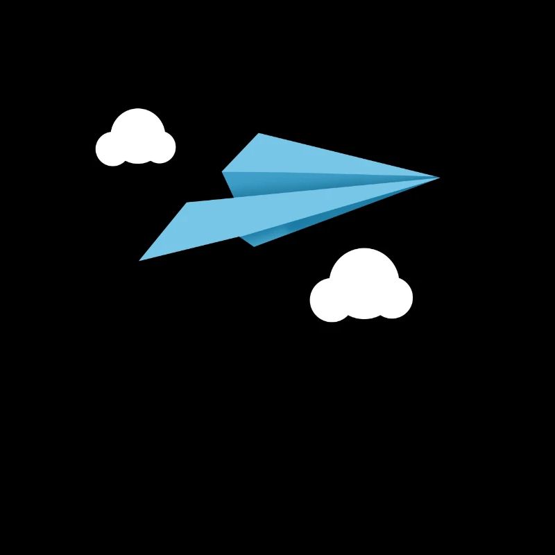 Blue Paper Airplane Paper Plane with white clouds