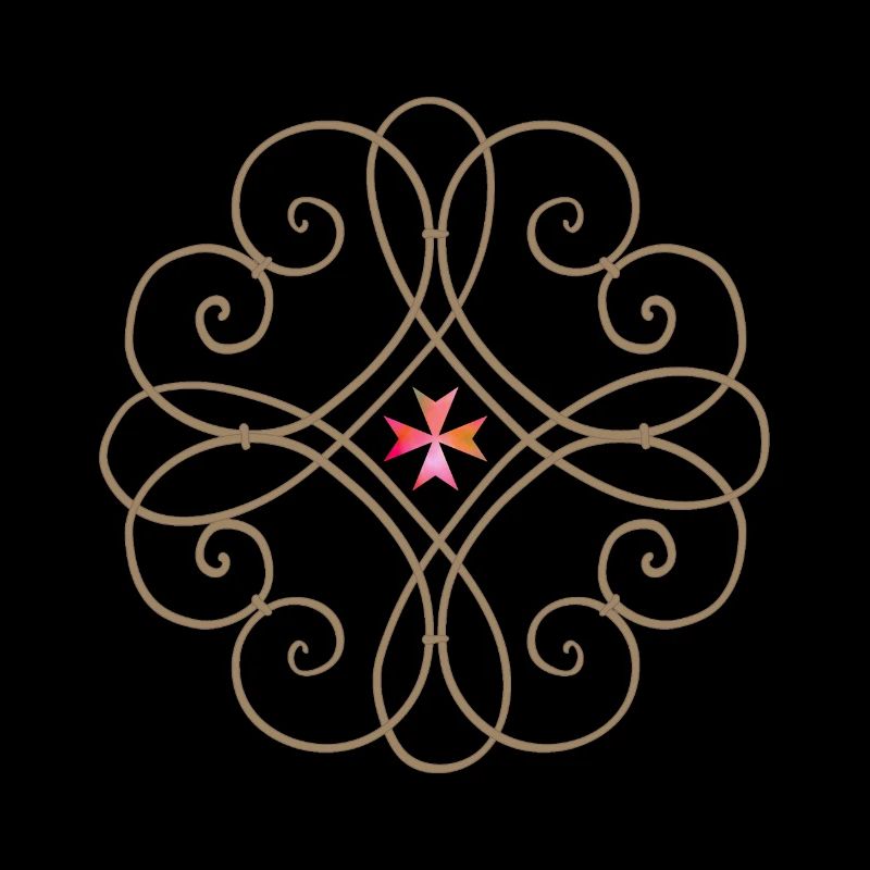 Jésus-Christ, mandala en fer forgé, croix de Jésus