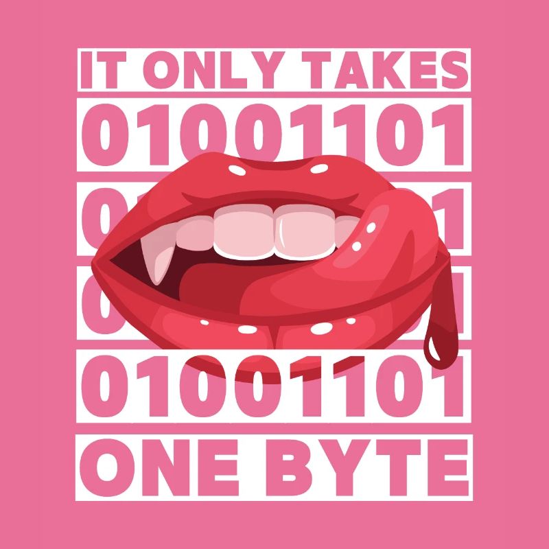 Bit Bytes Binäre Computernerd, Vampir, Spruch, Pun