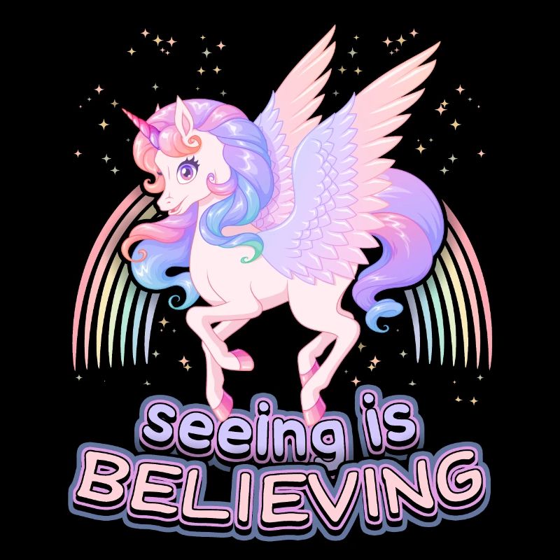 Unicorn Mädchen, Kawaii Einhorn, Regenbogen Spruch