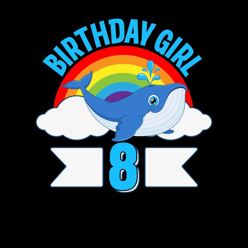 Fille d’anniversaire 8 baleine bleue