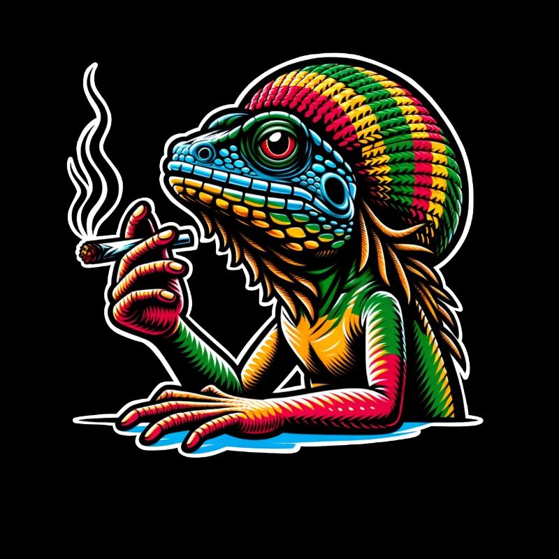 Lizard Smoking Cannabis