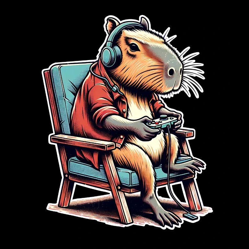 Capybara Gaming Nerd
