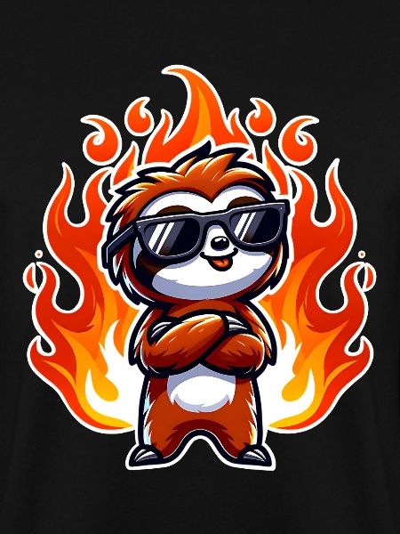 Sloth Cool Flames Fire