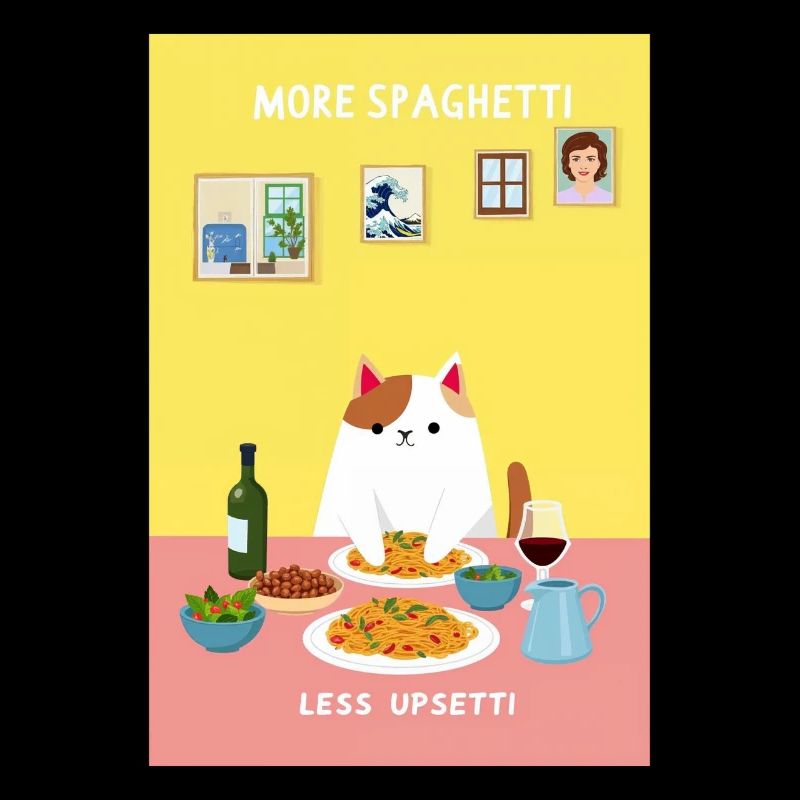 Plus de spaghettis moins Upsetti Drôle de chat Dire