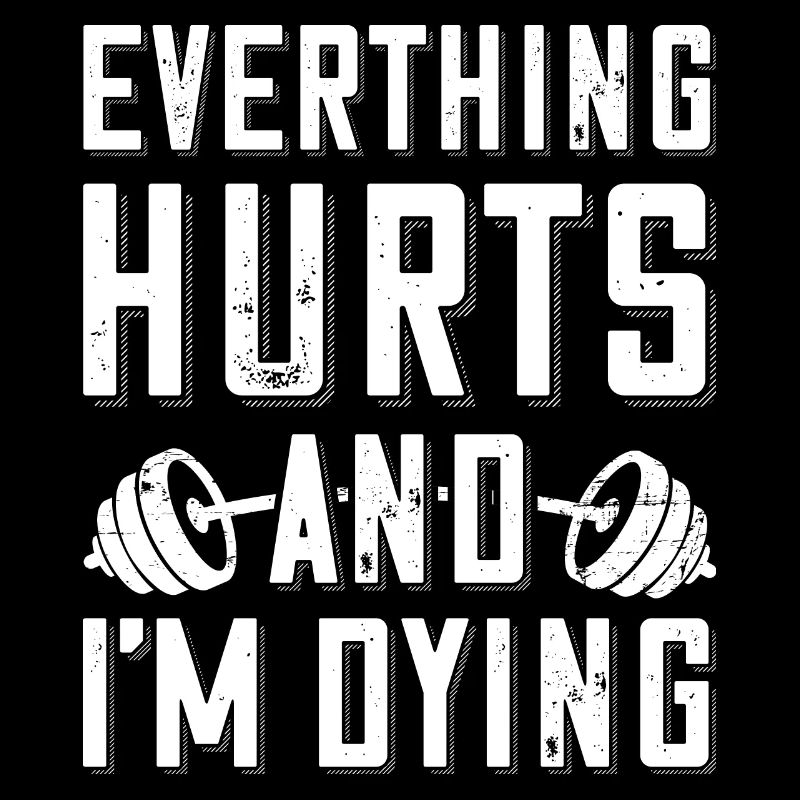 Bodybuilder saying everything hurts me barbell