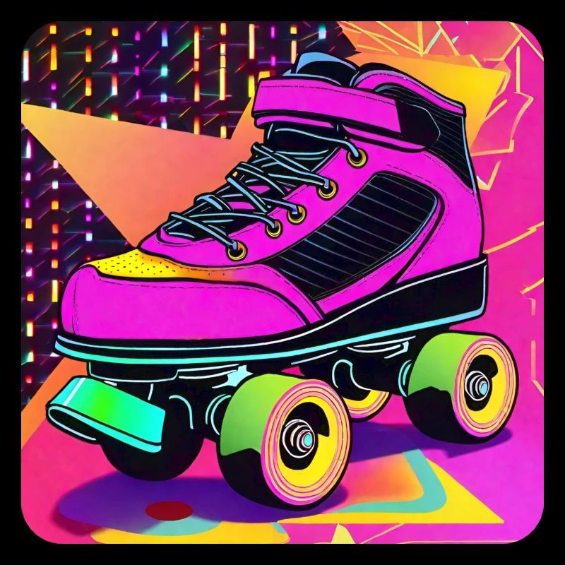 Bunter Disco Rollschuhe im Retro Style