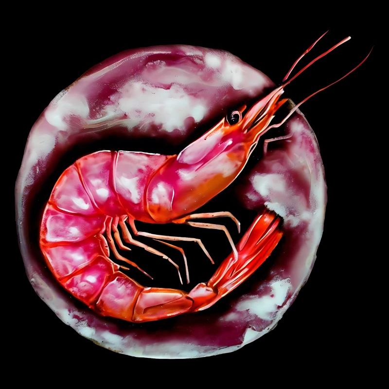 Enkaustikmalerei Shrimps