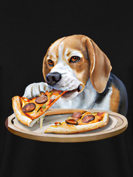 Pizza-liebender Beagle