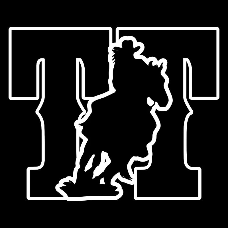 Turniertussi Design mit Westernpferd und Reiterin