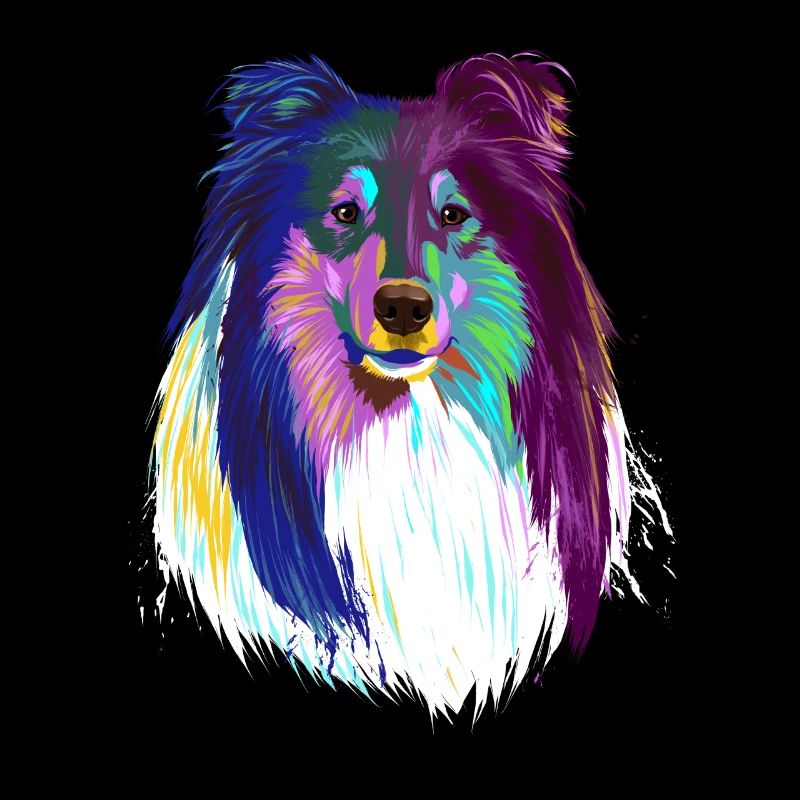 Collier de cheveux longs colorés chien