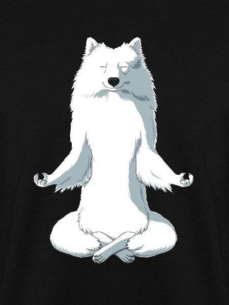 Meditierender JapanSpitz Hund