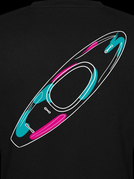 Outlines eines Wildwasserkajaks in Neon-Style