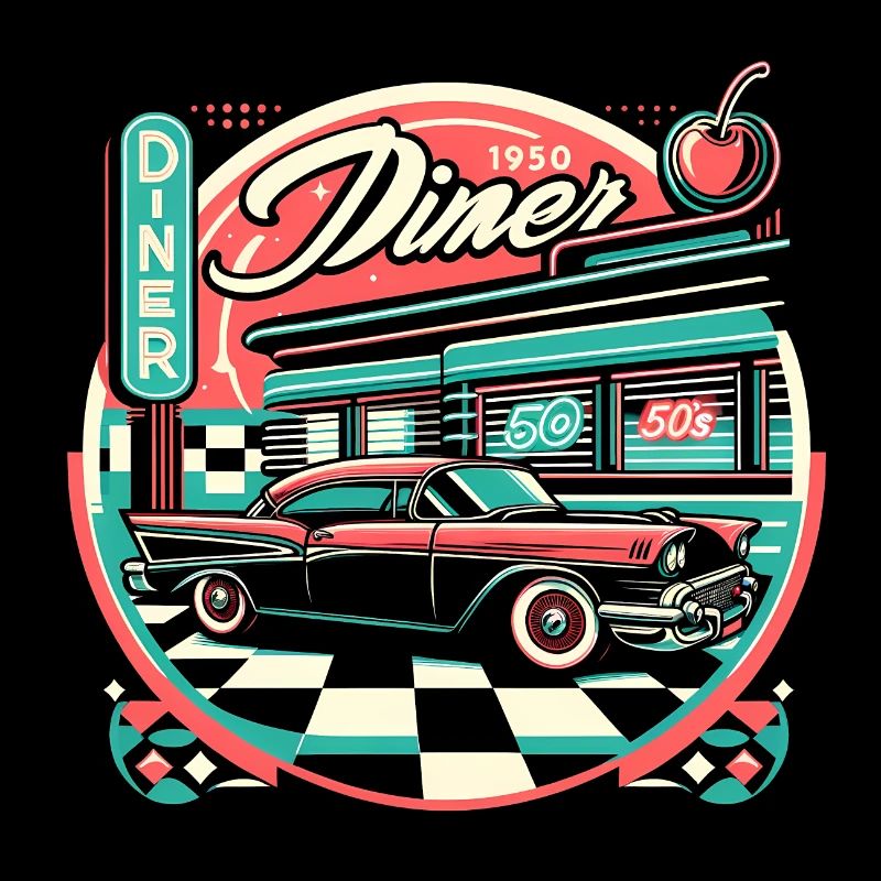 Classic 1950s Diner and Car