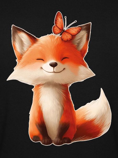 Fuchs mit Schmetterling