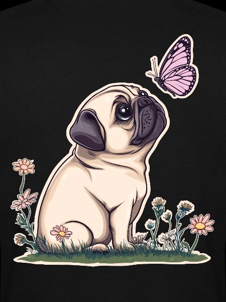 Mops mit Schmetterling