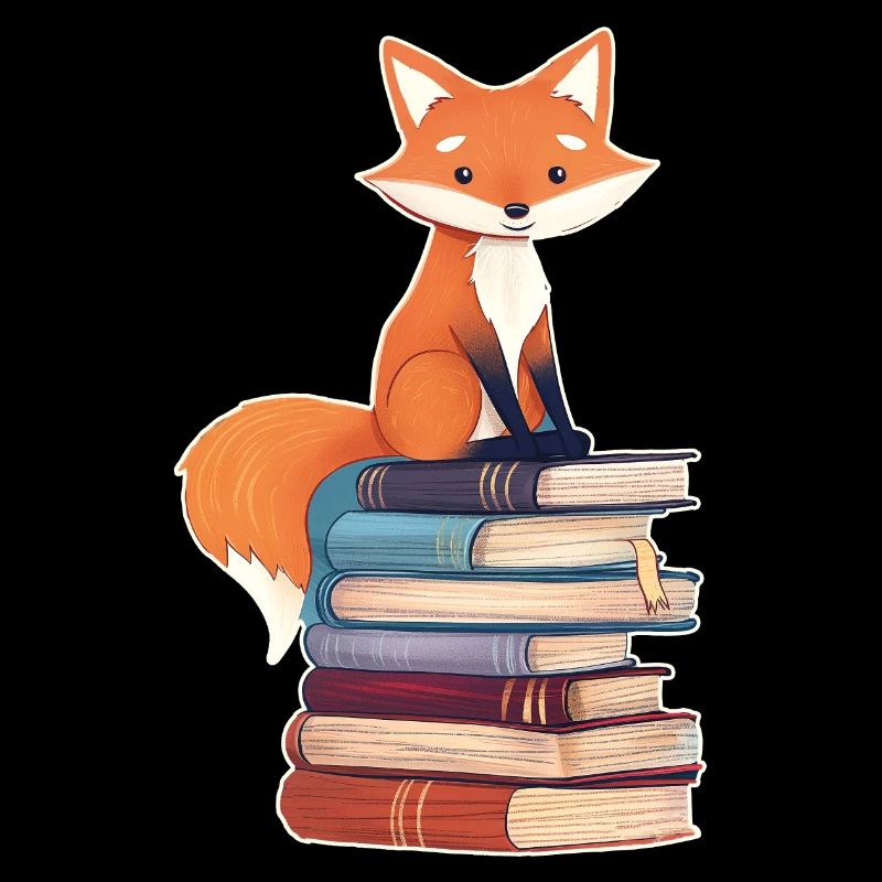 Fuchs auf Bücherstapel