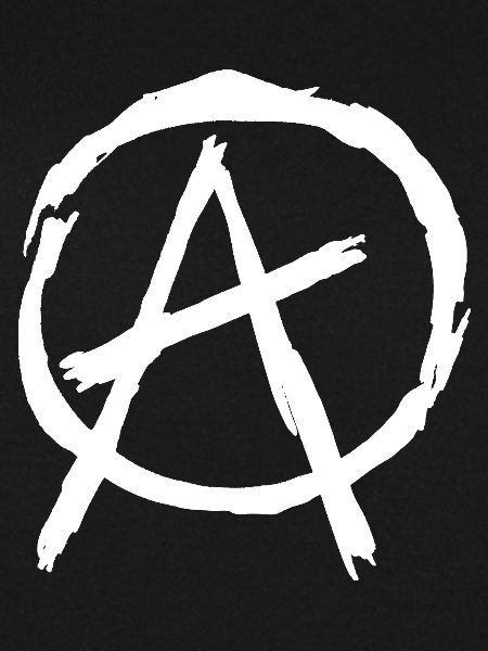 Anarchy Symbol in Circle - White