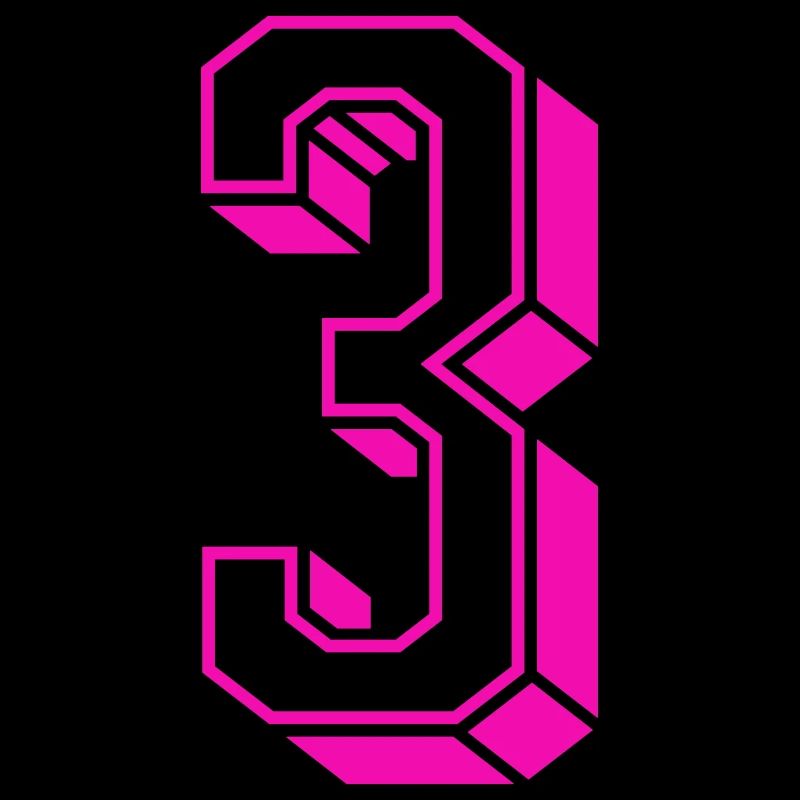 Zahl drei - Nummer 3 pink Mädchen Trikotnummer