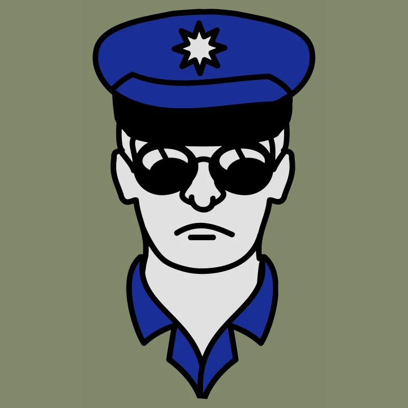 Cool Polizei Mann Gesicht Kopf