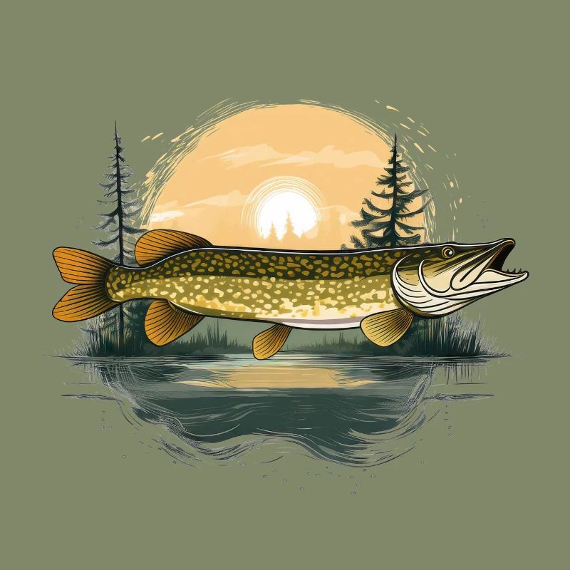 Conception du pêcheur de brochet