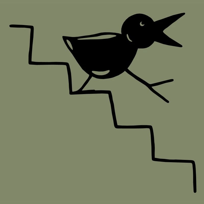 Vogel geht die Treppe runter