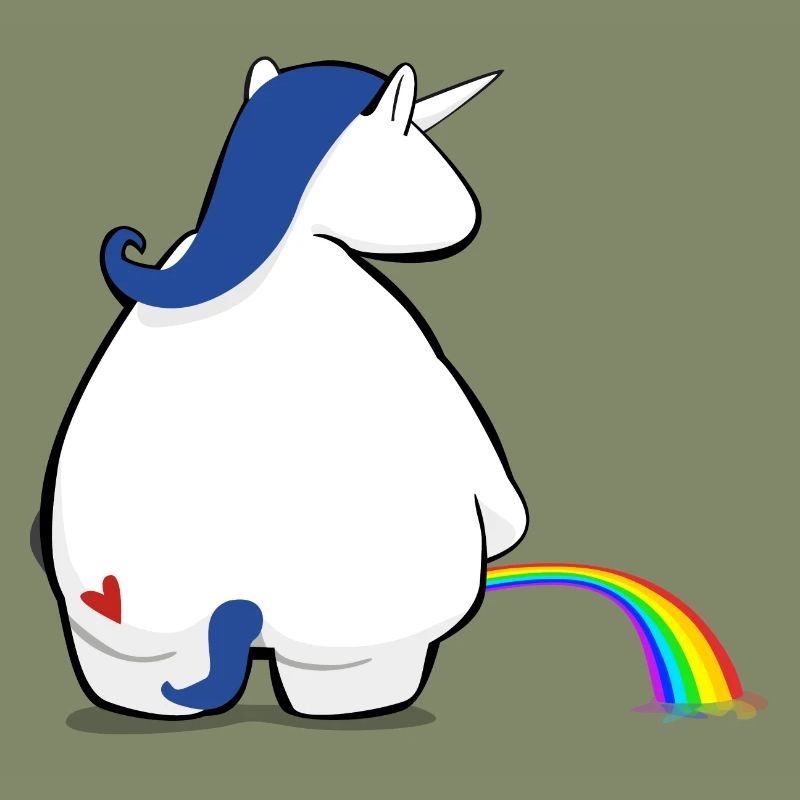 Regenbogen pinkelndes Einhorn