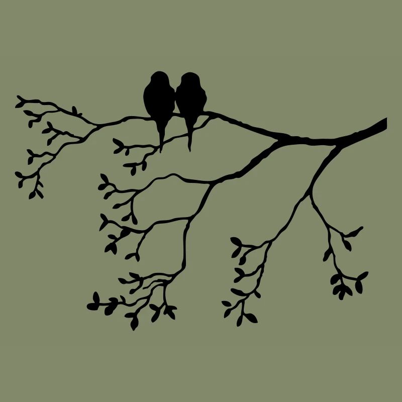 Vogelpaar auf dünnem Ast