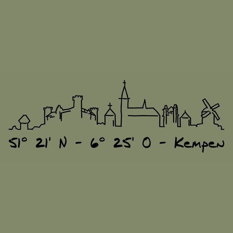 Kempen Skyline gemalt