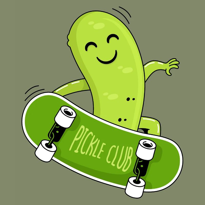 Gurke und Skateboard